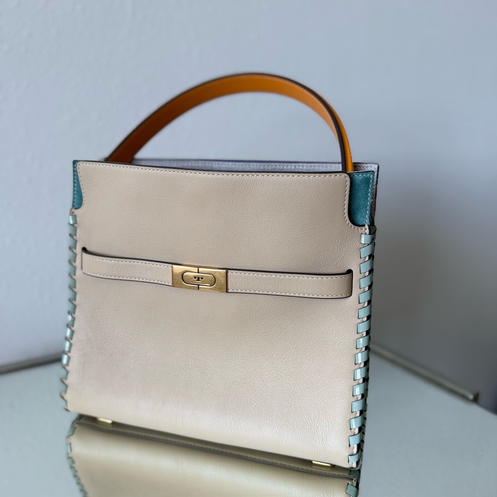 Like new Tory Burch Lee Radziwill Small Whipstitch Leather Satchel Bag - Picture 4 of 10